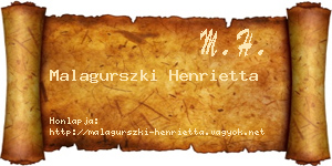 Malagurszki Henrietta névjegykártya