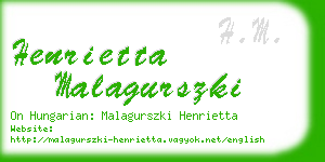 henrietta malagurszki business card